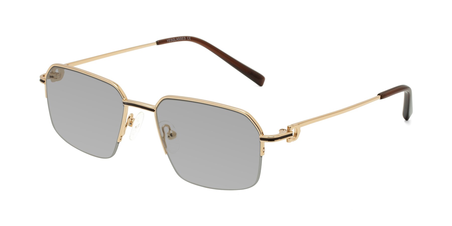 Angle of Almond in Gold with Light Gray Tinted Lenses