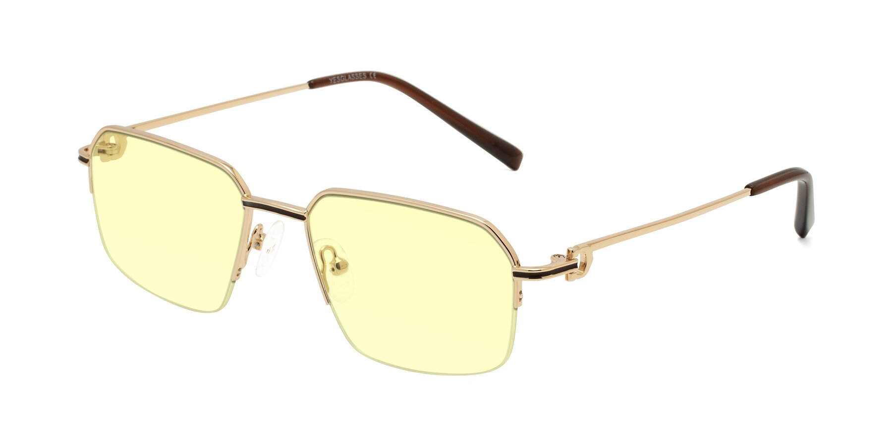 Angle of Almond in Gold with Light Yellow Tinted Lenses