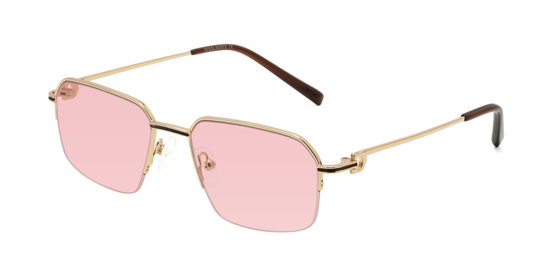 Angle of Almond in Gold with Light Garnet Tinted Lenses