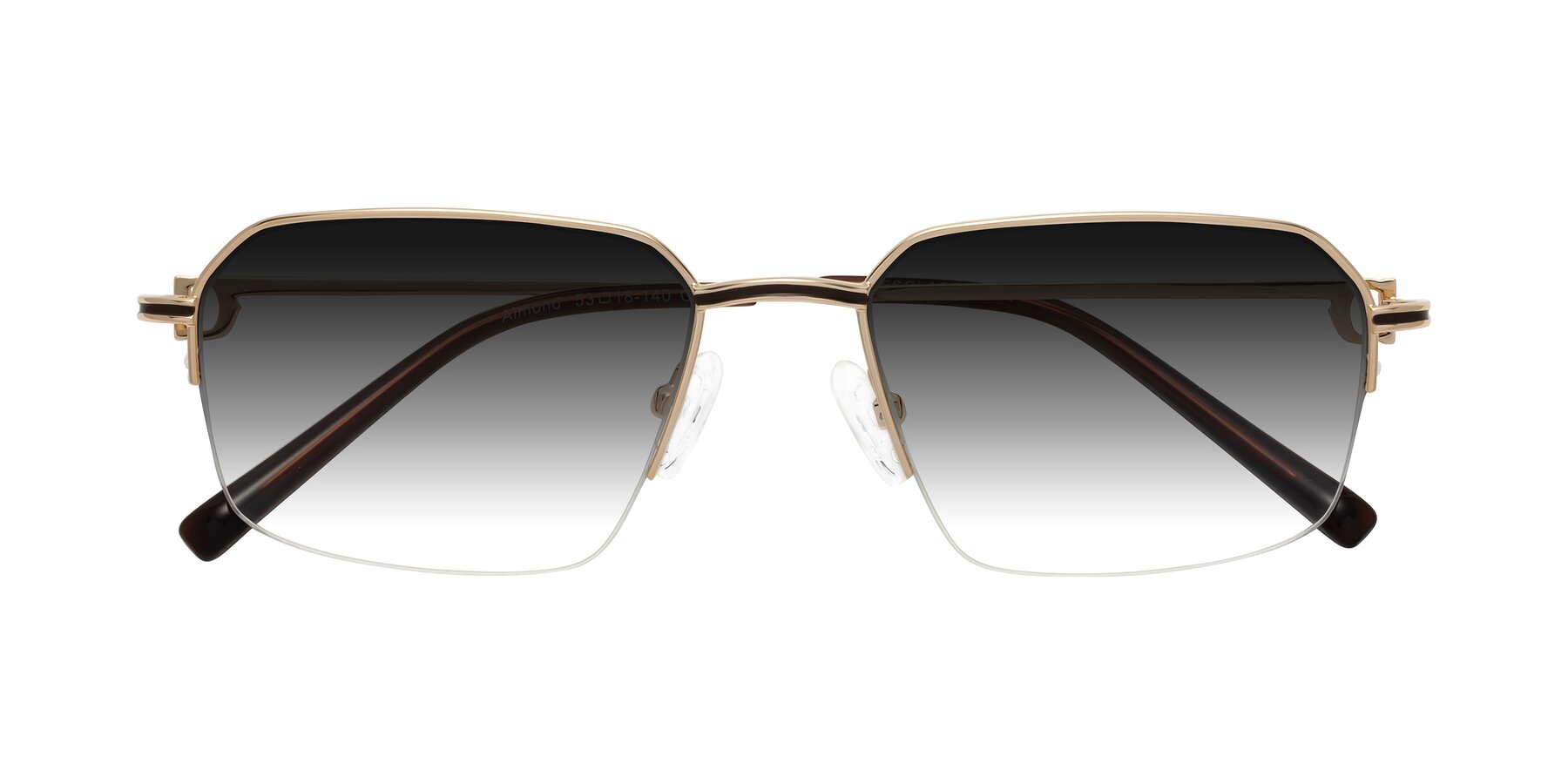 Folded Front of Almond in Gold with Gray Gradient Lenses