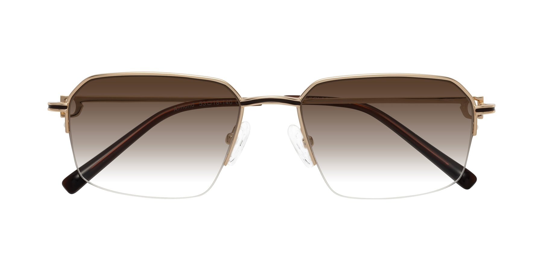 Folded Front of Almond in Gold with Brown Gradient Lenses