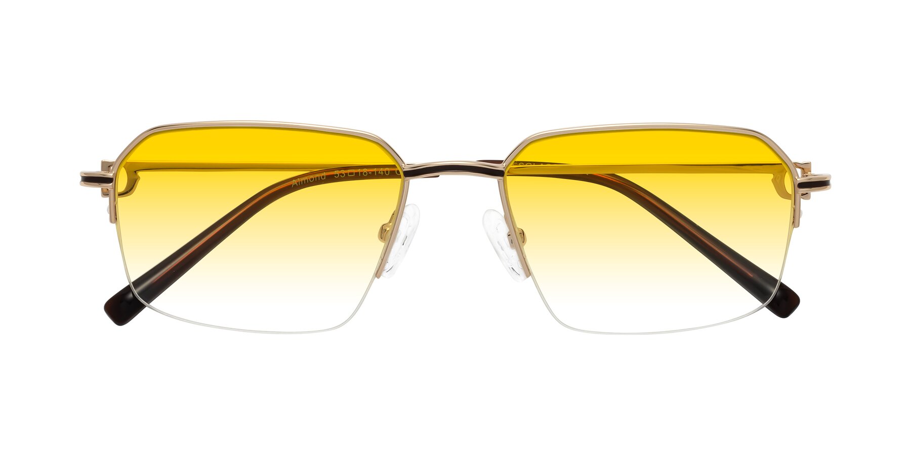 Folded Front of Almond in Gold with Yellow Gradient Lenses