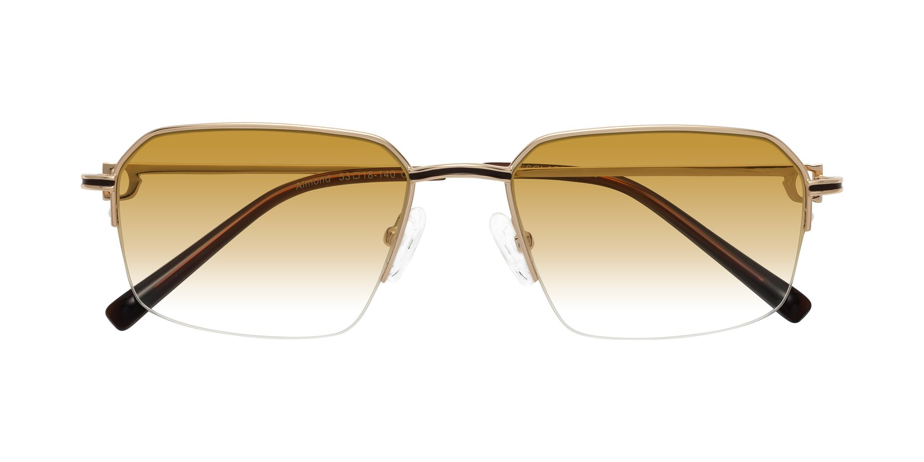 Folded Front of Almond in Gold with Champagne Gradient Lenses