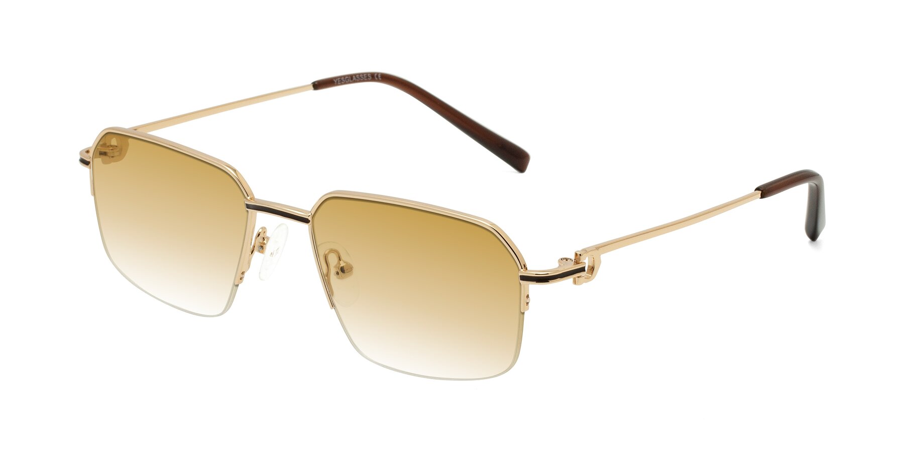 Angle of Almond in Gold with Champagne Gradient Lenses