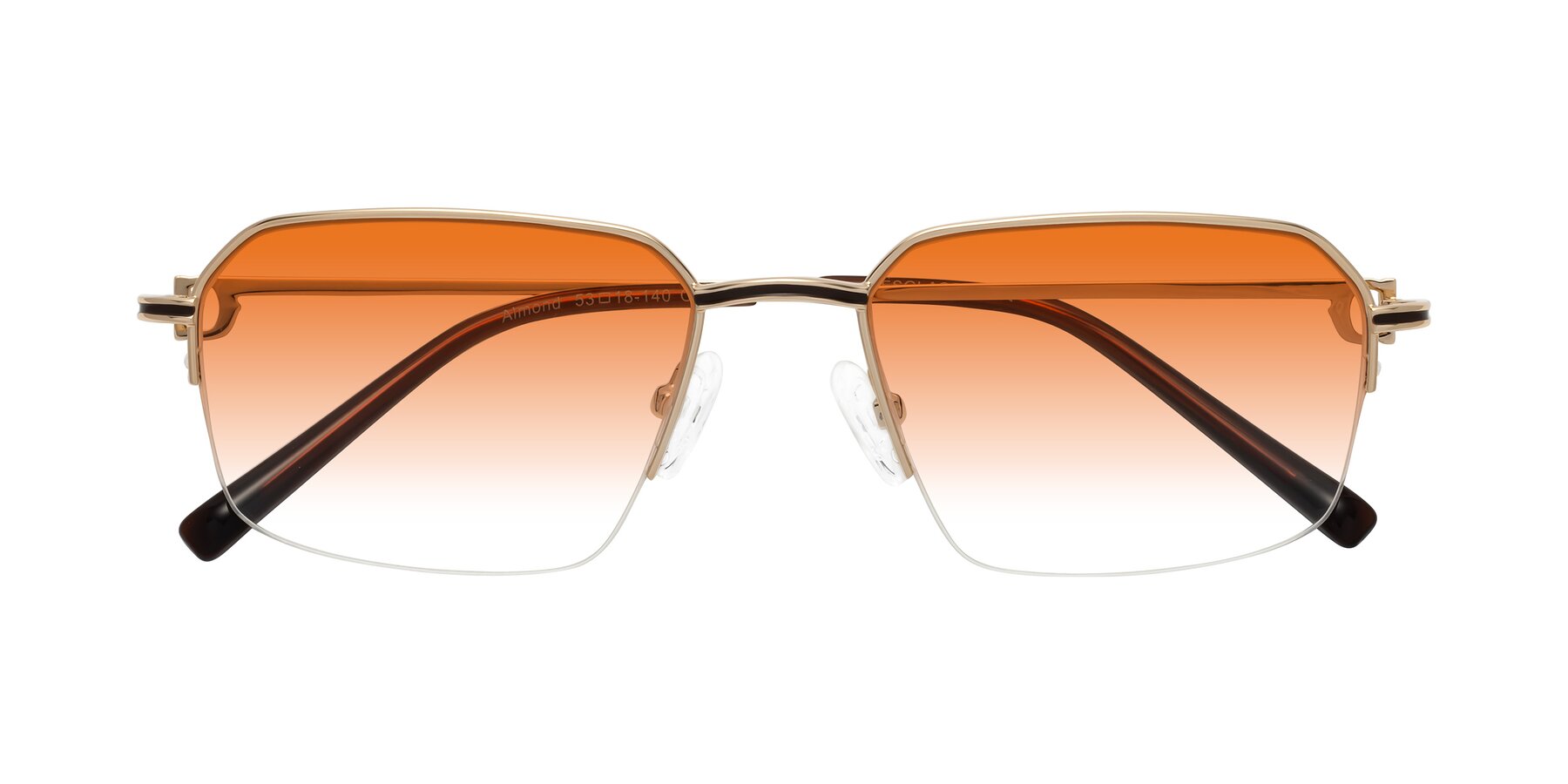 Folded Front of Almond in Gold with Orange Gradient Lenses