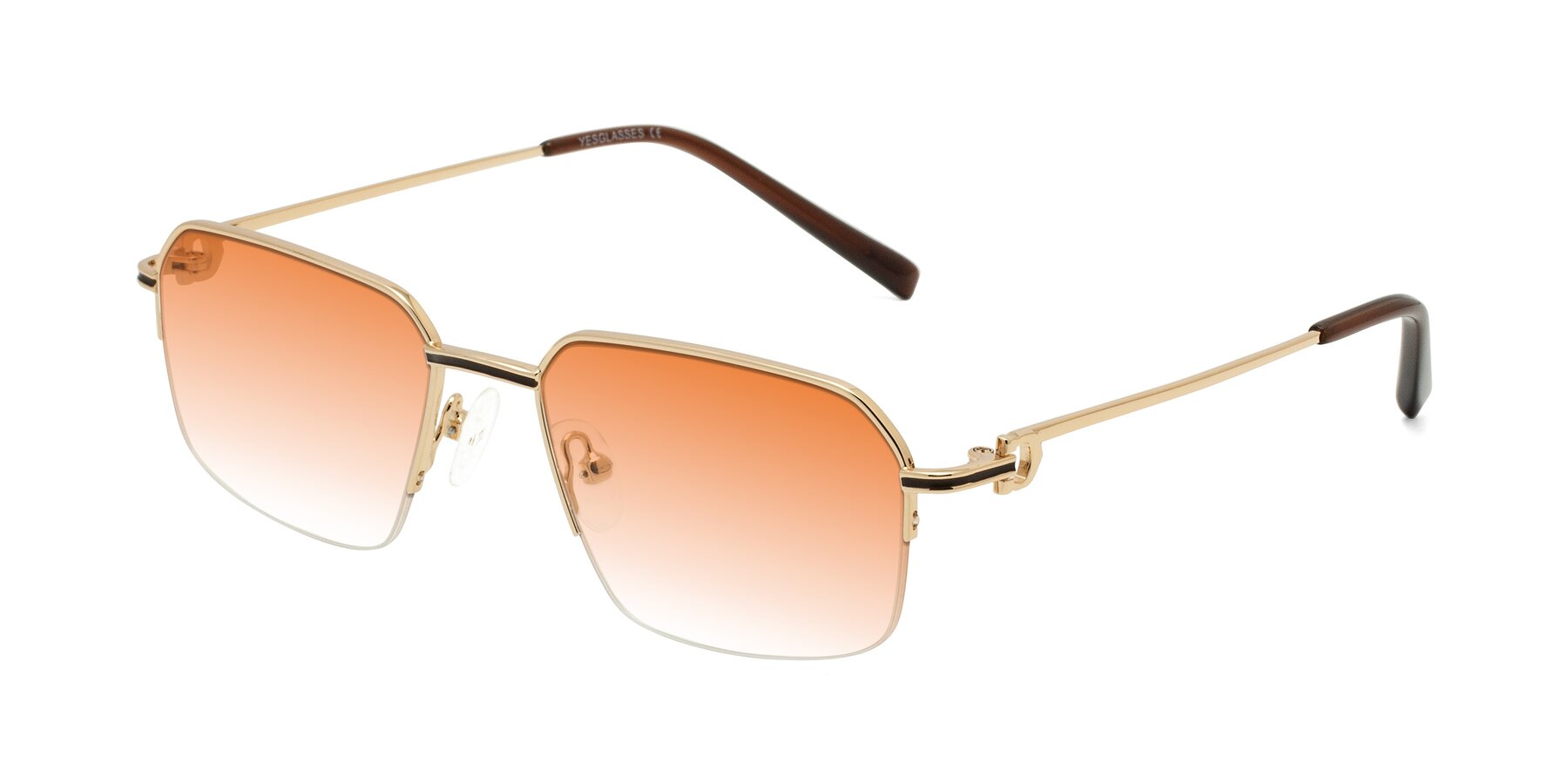 Angle of Almond in Gold with Orange Gradient Lenses