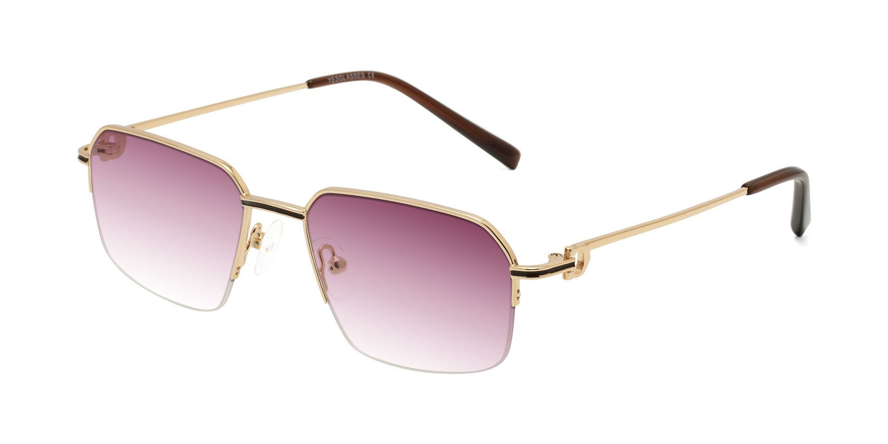 Angle of Almond in Gold with Wine Gradient Lenses