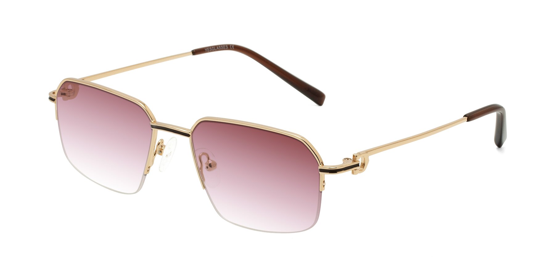 Angle of Almond in Gold with Garnet Gradient Lenses