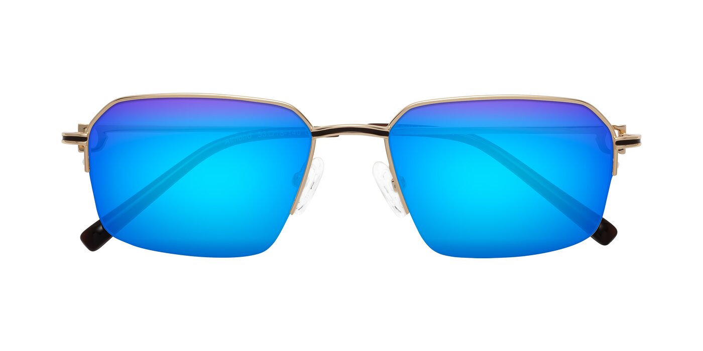 Almond - Gold Flash Mirrored Sunglasses