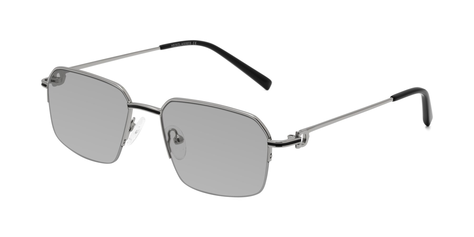 Angle of Almond in Silver with Light Gray Tinted Lenses