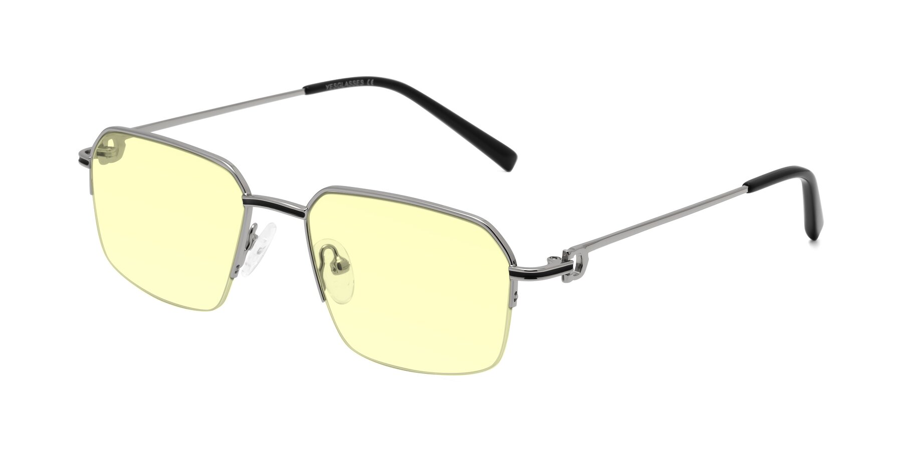 Angle of Almond in Silver with Light Yellow Tinted Lenses