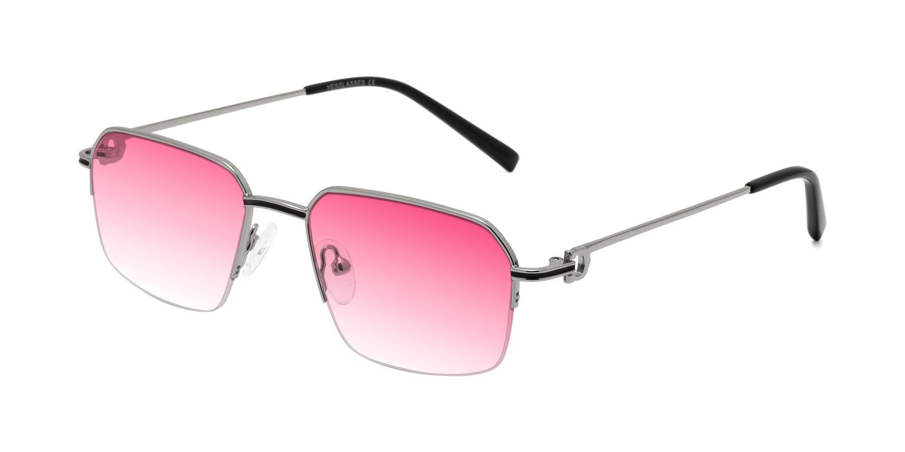 Angle of Almond in Silver with Pink Gradient Lenses