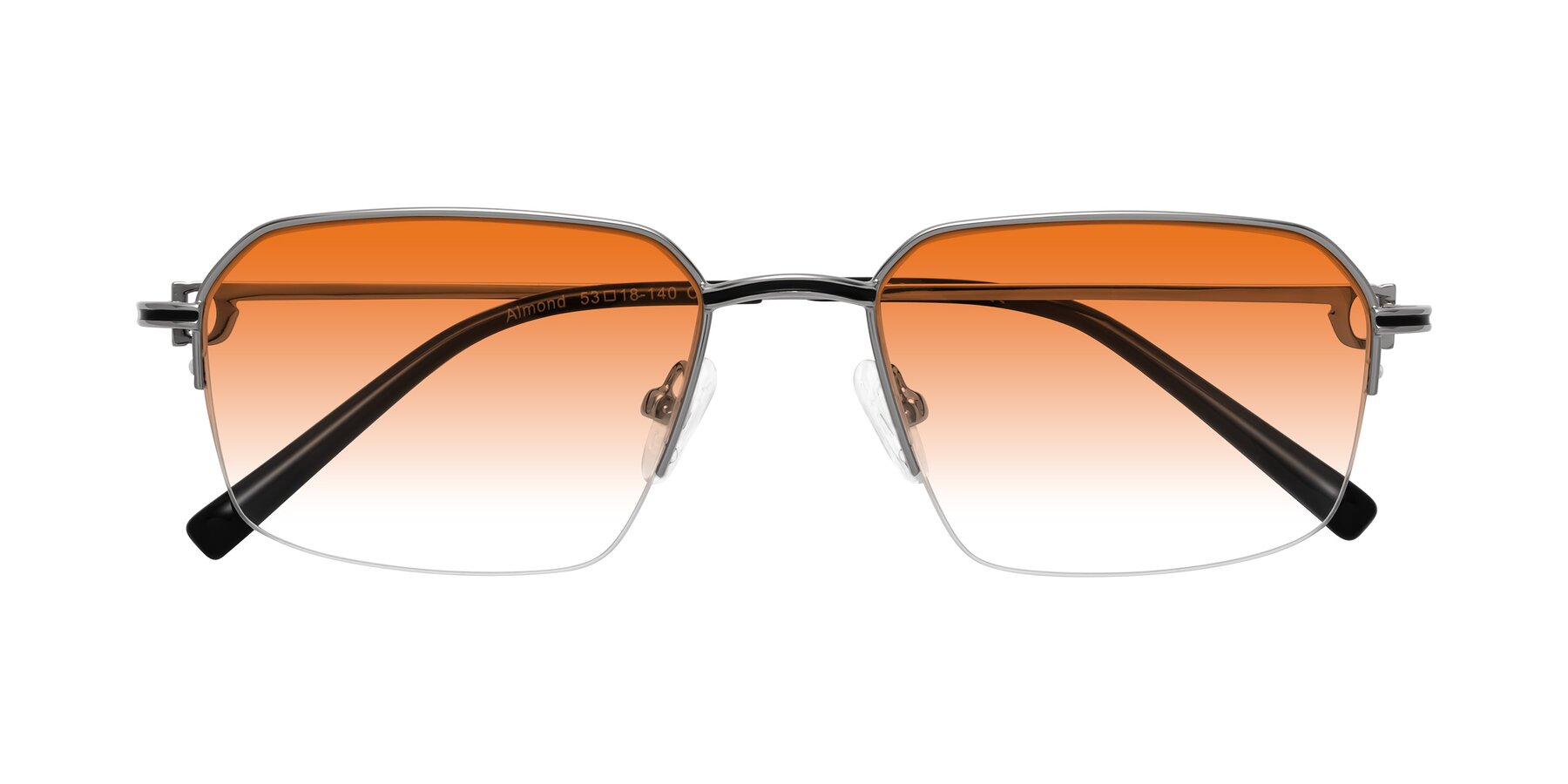 Folded Front of Almond in Silver with Orange Gradient Lenses