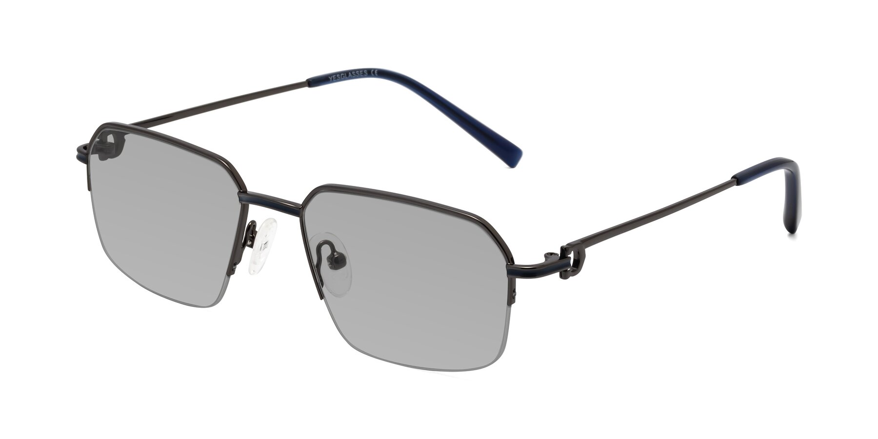 Angle of Almond in Gunmetal with Light Gray Tinted Lenses