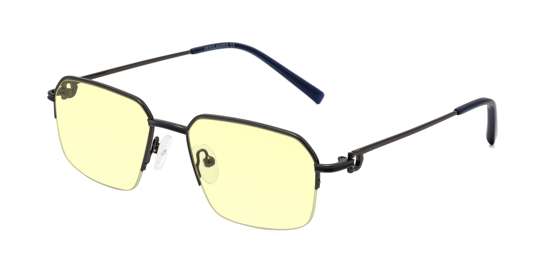 Angle of Almond in Gunmetal with Light Yellow Tinted Lenses