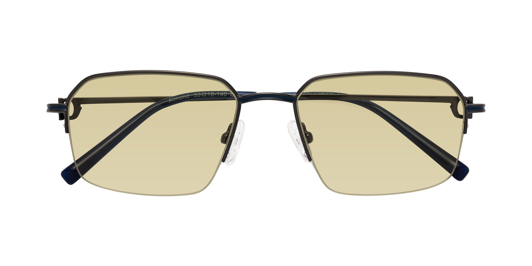 Folded Front of Almond in Gunmetal with Light Champagne Tinted Lenses