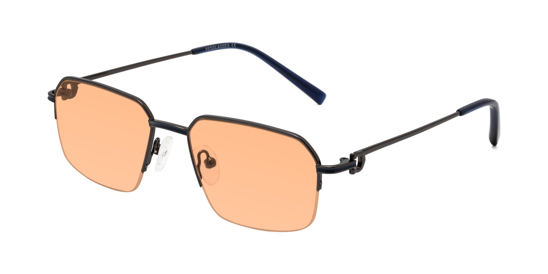 Angle of Almond in Gunmetal with Light Orange Tinted Lenses