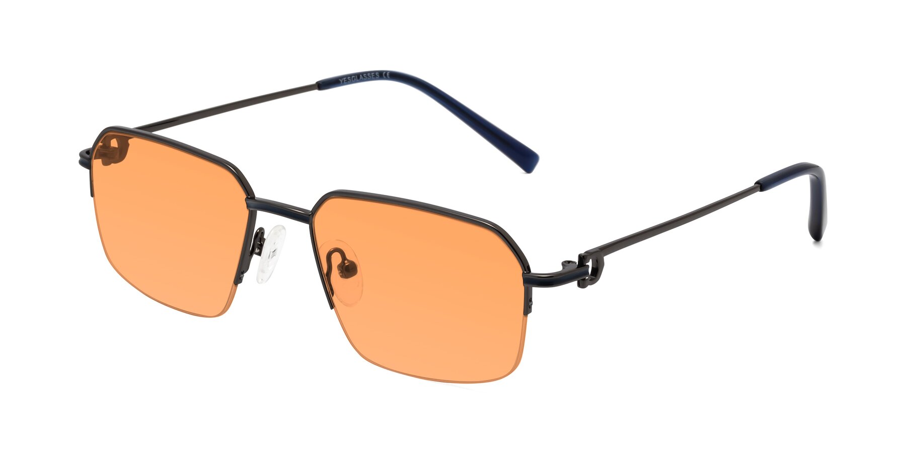 Angle of Almond in Gunmetal with Medium Orange Tinted Lenses