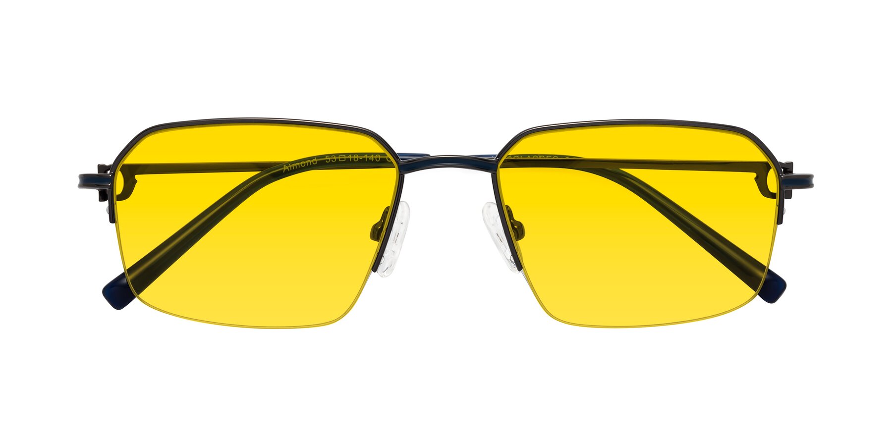 Folded Front of Almond in Gunmetal with Yellow Tinted Lenses