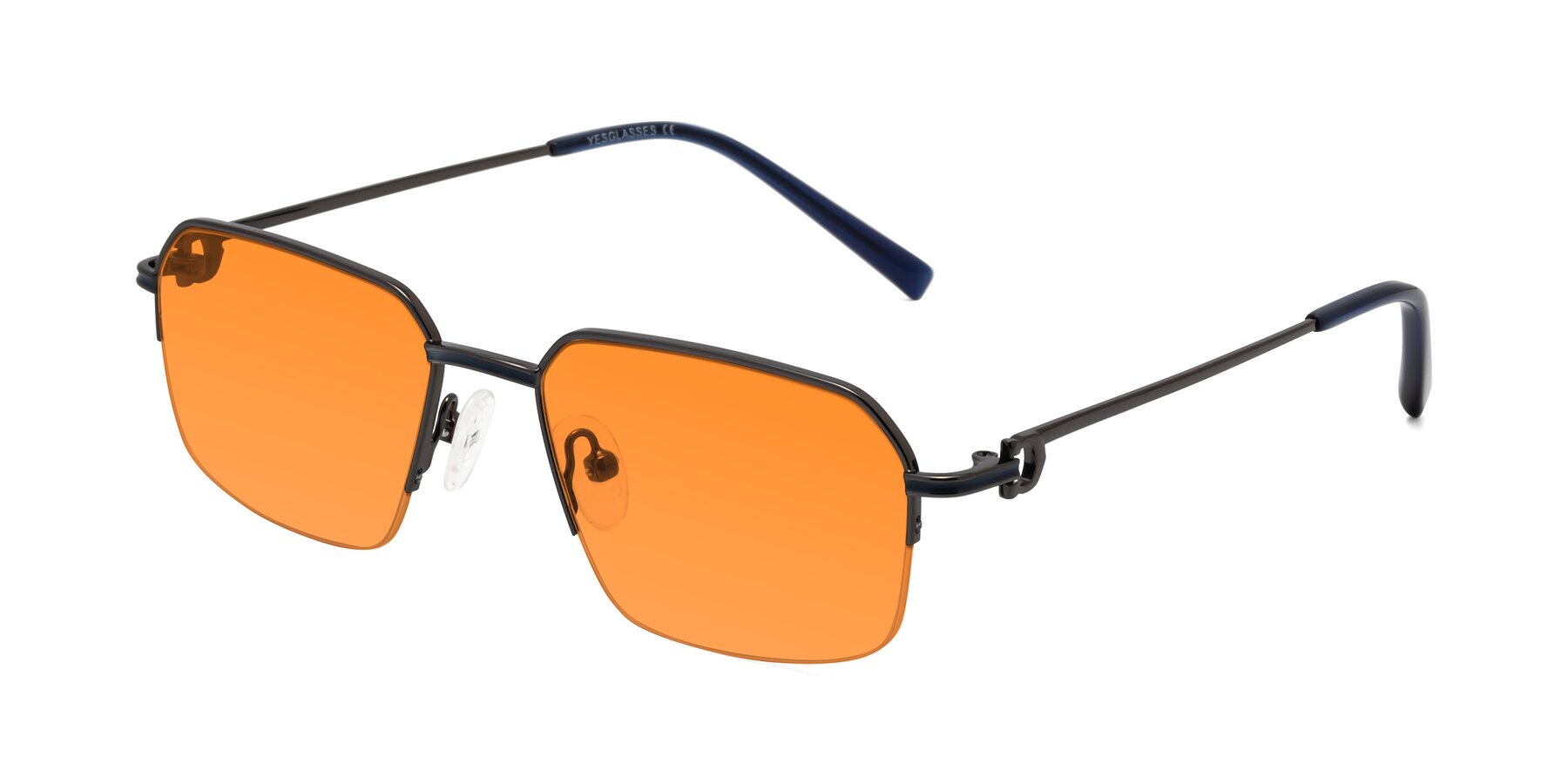 Angle of Almond in Gunmetal with Orange Tinted Lenses