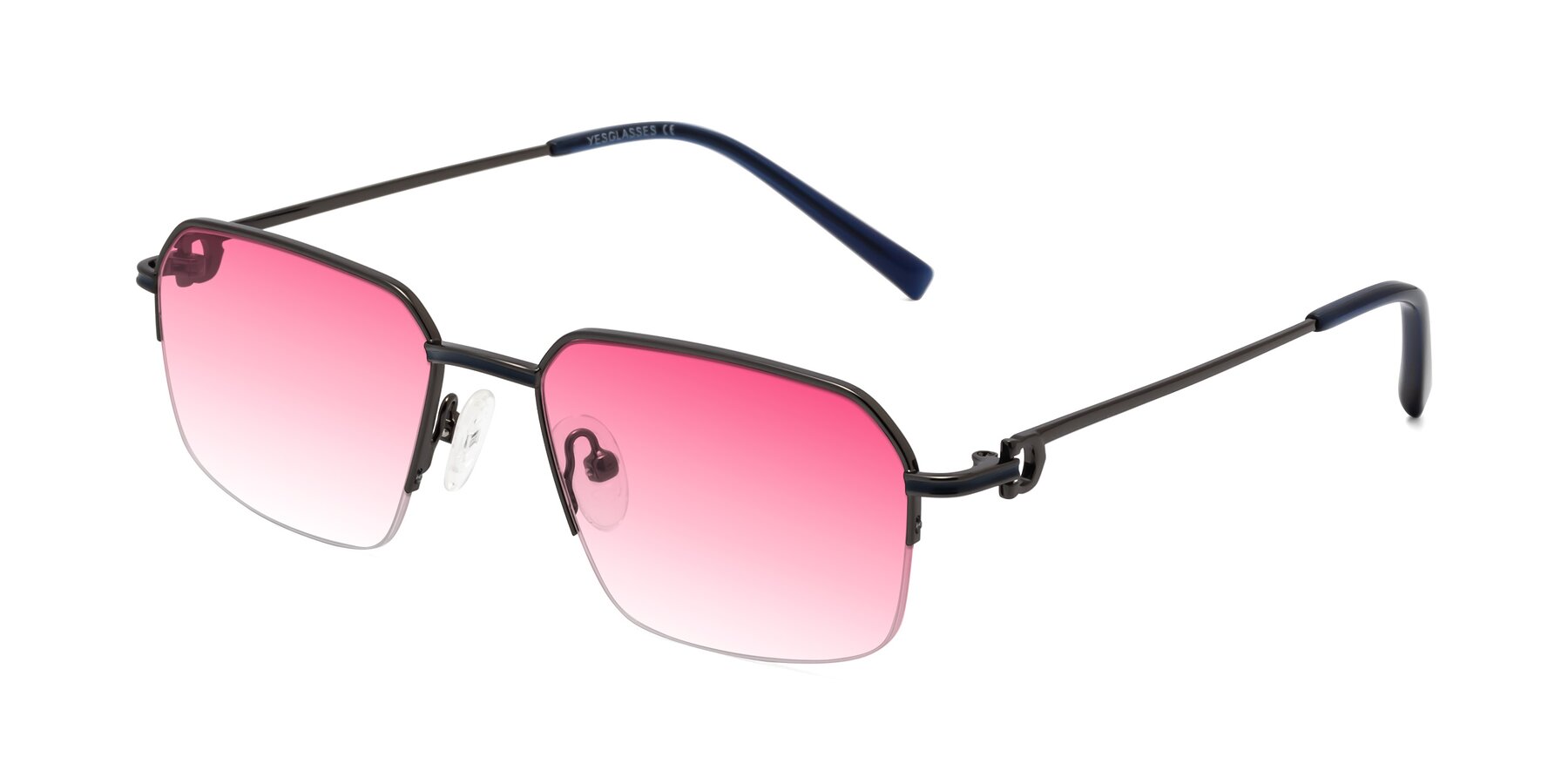 Angle of Almond in Gunmetal with Pink Gradient Lenses