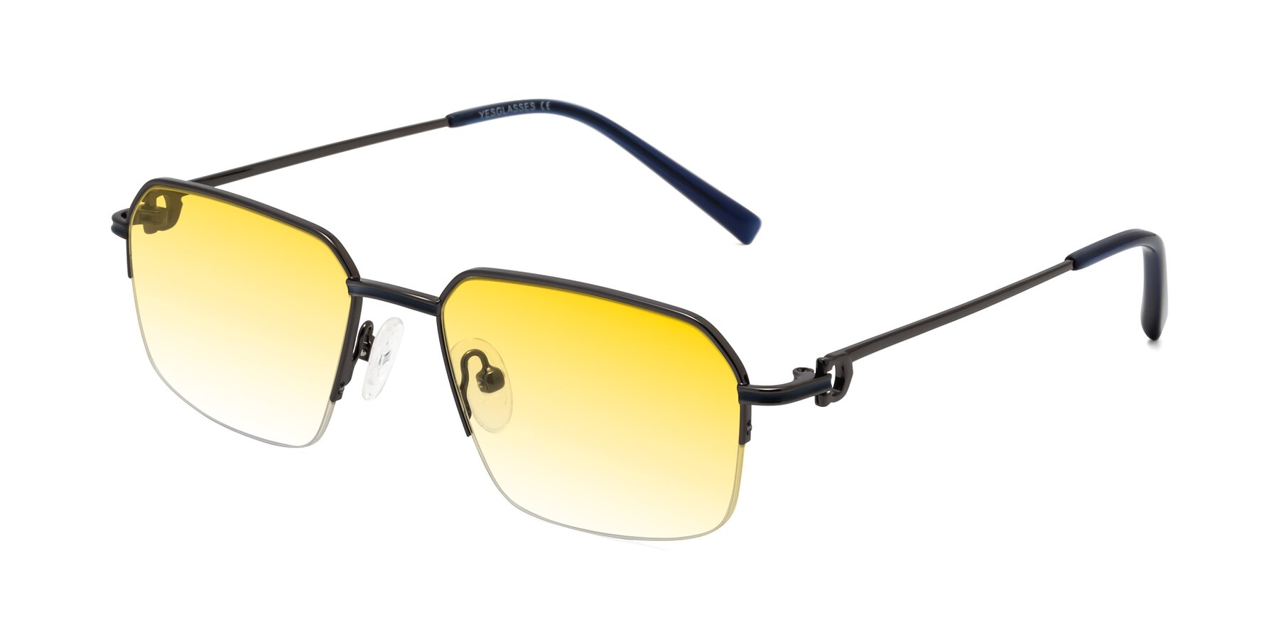 Angle of Almond in Gunmetal with Yellow Gradient Lenses