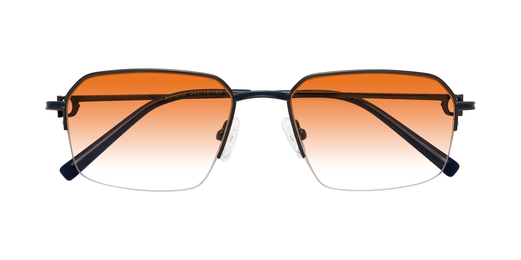 Folded Front of Almond in Gunmetal with Orange Gradient Lenses