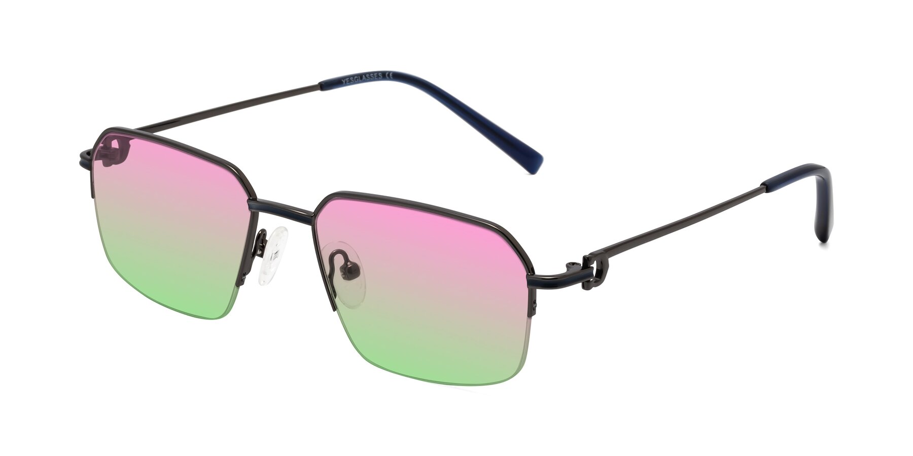 Angle of Almond in Gunmetal with Pink / Green Gradient Lenses