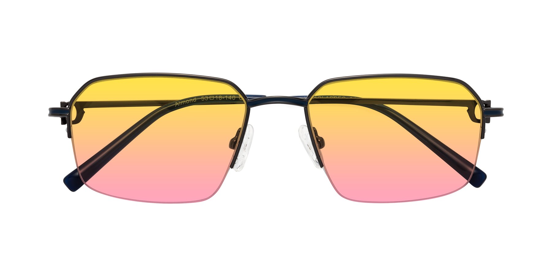 Folded Front of Almond in Gunmetal with Yellow / Pink Gradient Lenses