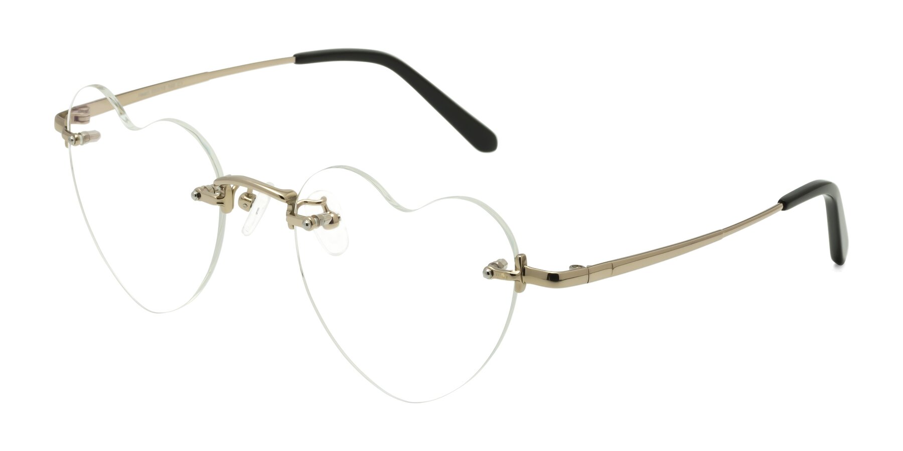 Angle of Heart in Gold with Clear Eyeglass Lenses