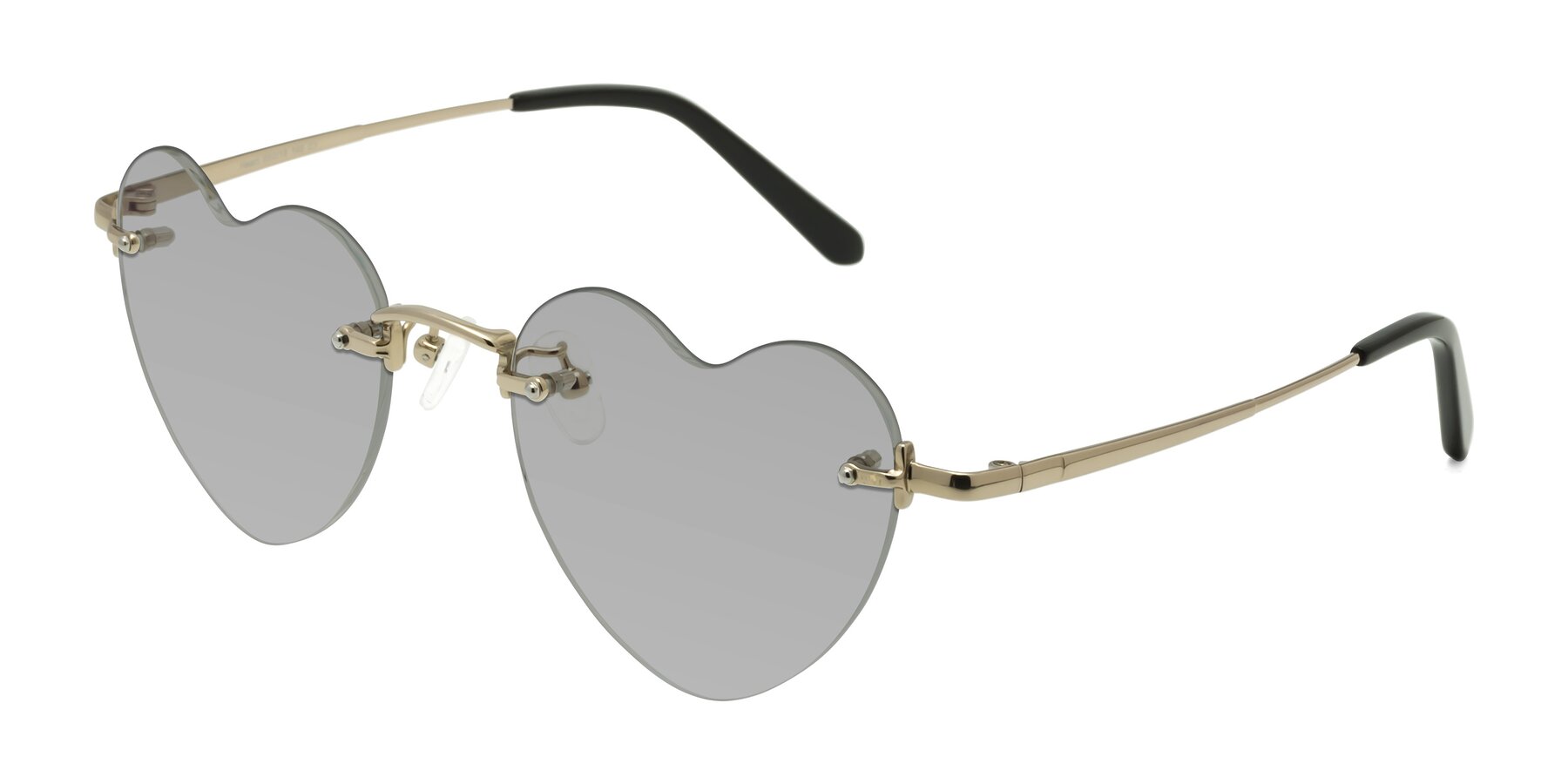 Angle of Heart in Gold with Light Gray Tinted Lenses