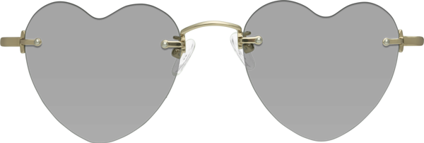 Gold Geek-Chic Titanium Geometric Tinted Sunglasses with Light Gray ...