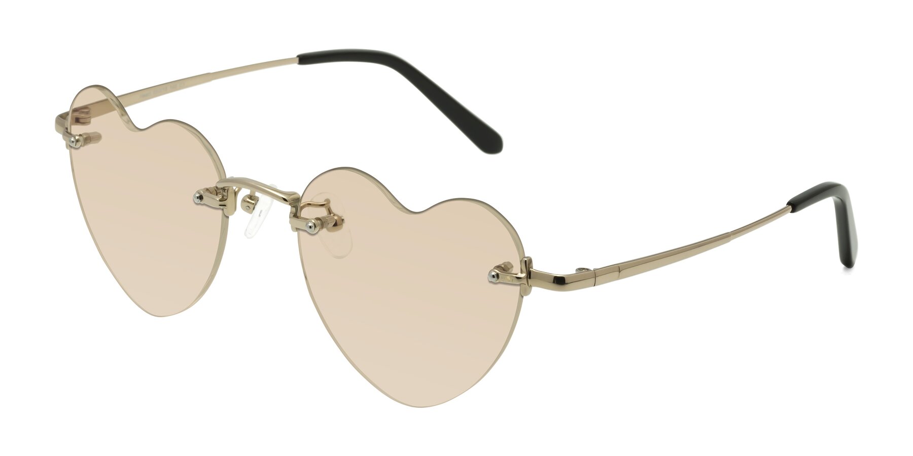 Angle of Heart in Gold with Light Brown Tinted Lenses