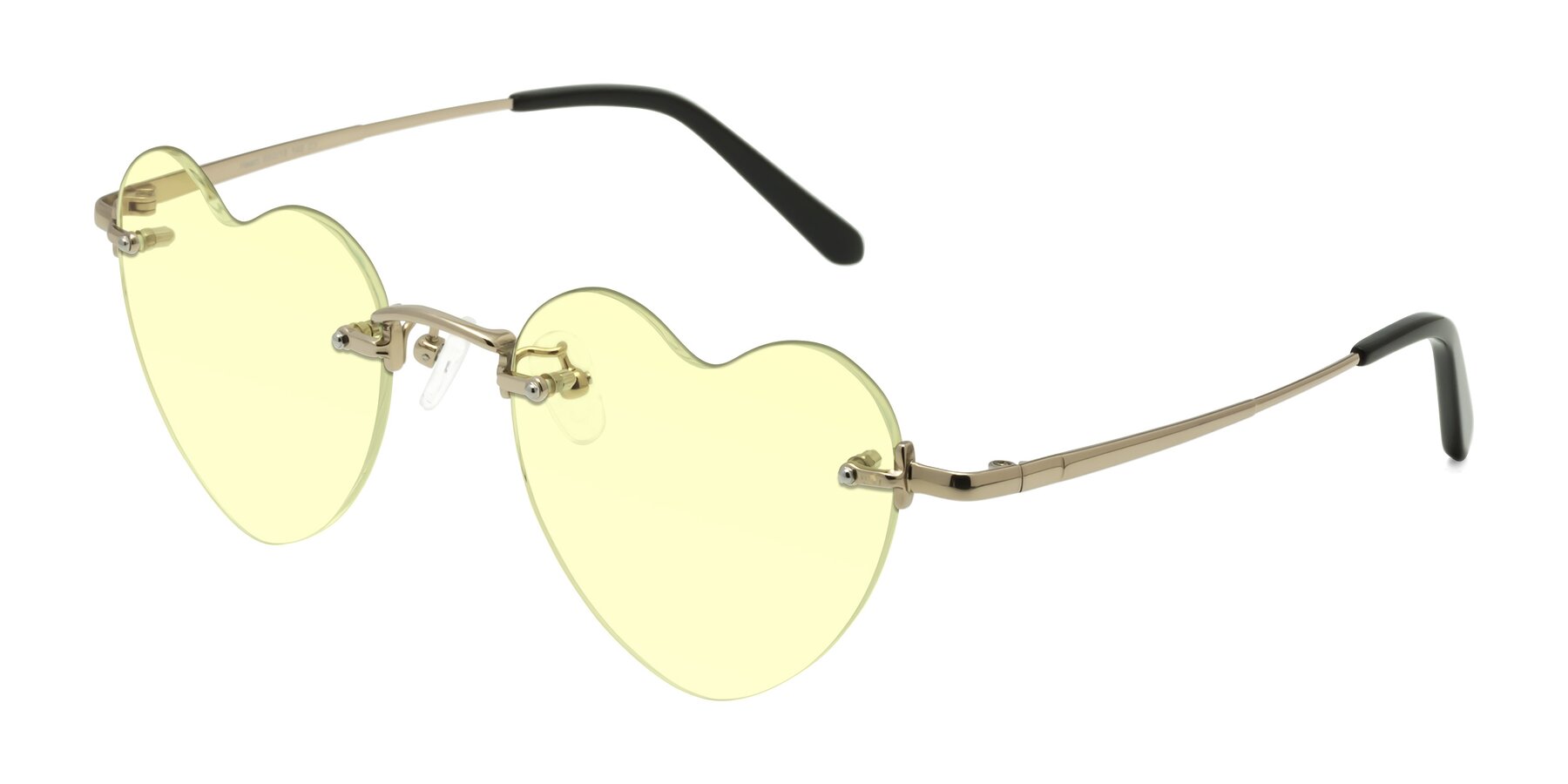 Angle of Heart in Gold with Light Yellow Tinted Lenses