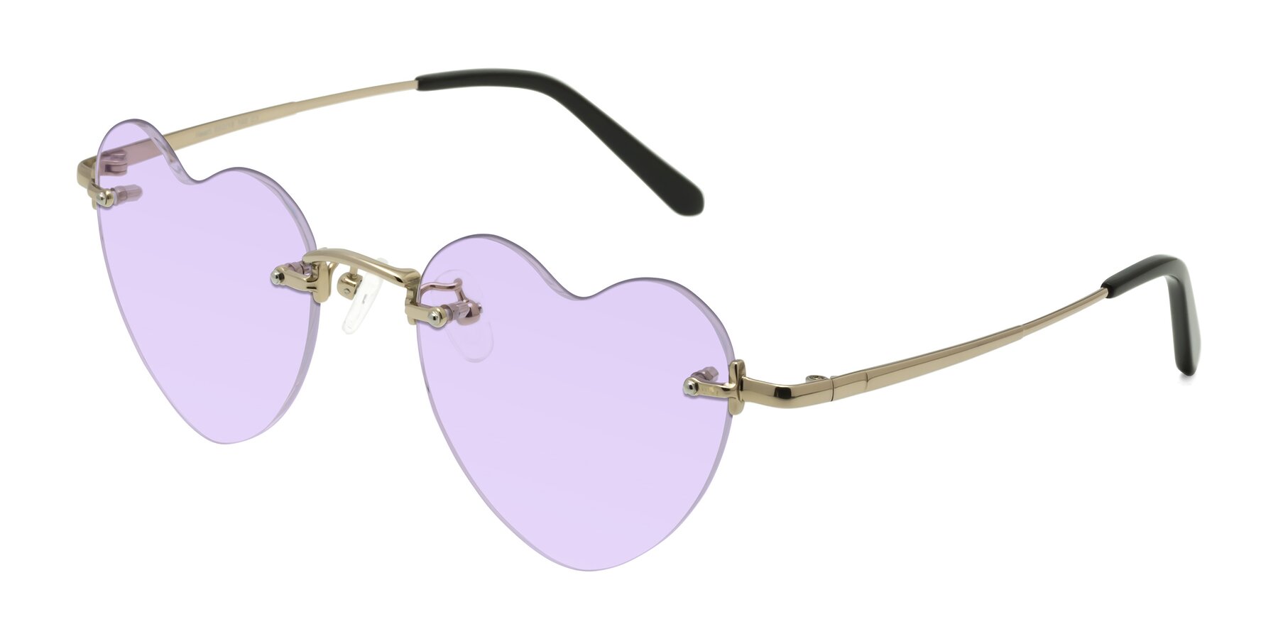 Angle of Heart in Gold with Light Purple Tinted Lenses