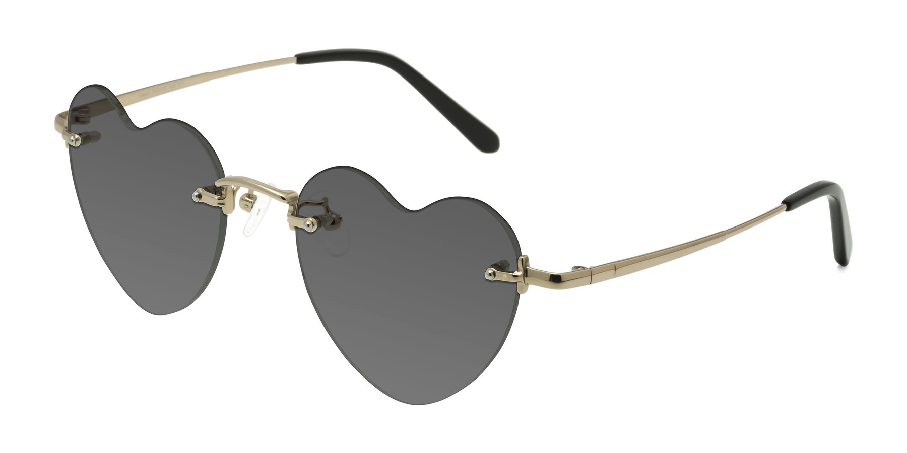 Angle of Heart in Gold with Medium Gray Tinted Lenses