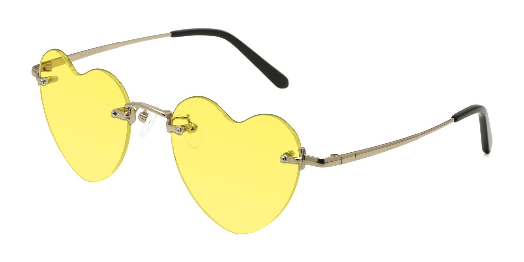 Angle of Heart in Gold with Medium Yellow Tinted Lenses