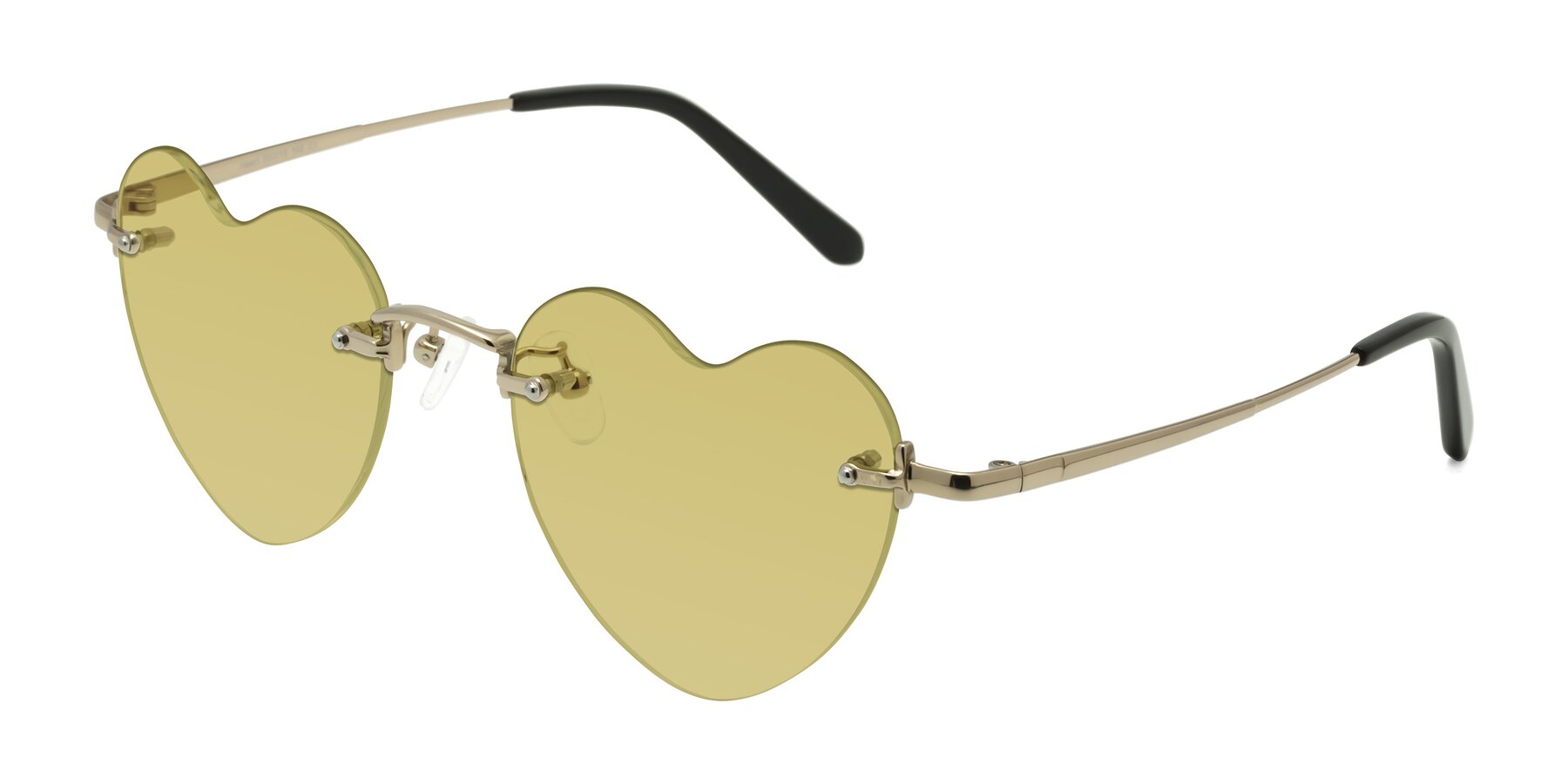 Angle of Heart in Gold with Medium Champagne Tinted Lenses