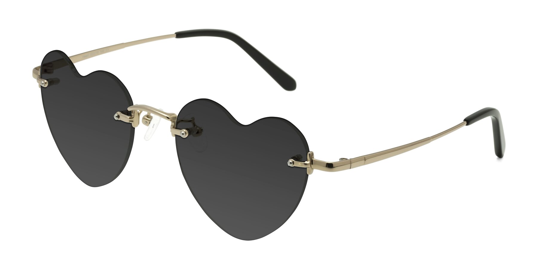 Angle of Heart in Gold with Gray Tinted Lenses