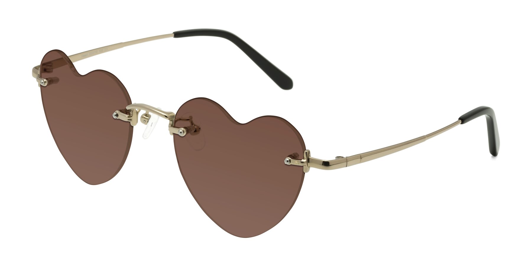 Angle of Heart in Gold with Brown Tinted Lenses