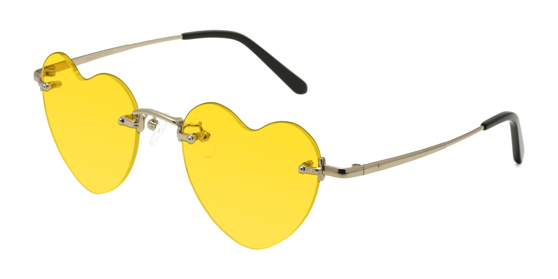 Angle of Heart in Gold with Yellow Tinted Lenses