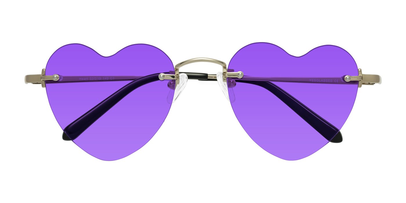 Heart - Gold Tinted Sunglasses