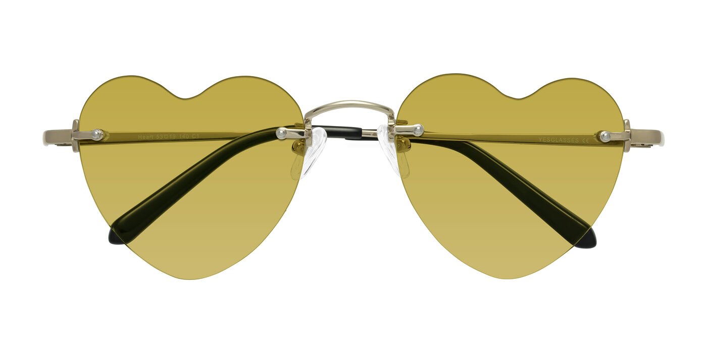 Heart - Gold Tinted Sunglasses