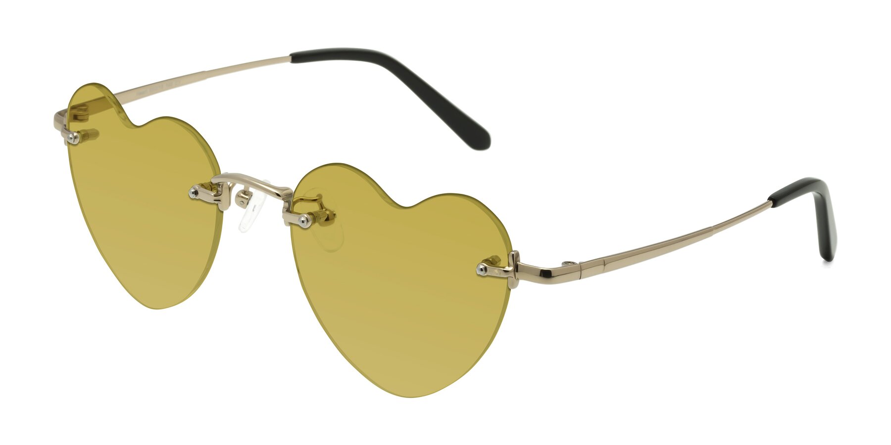 Angle of Heart in Gold with Champagne Tinted Lenses