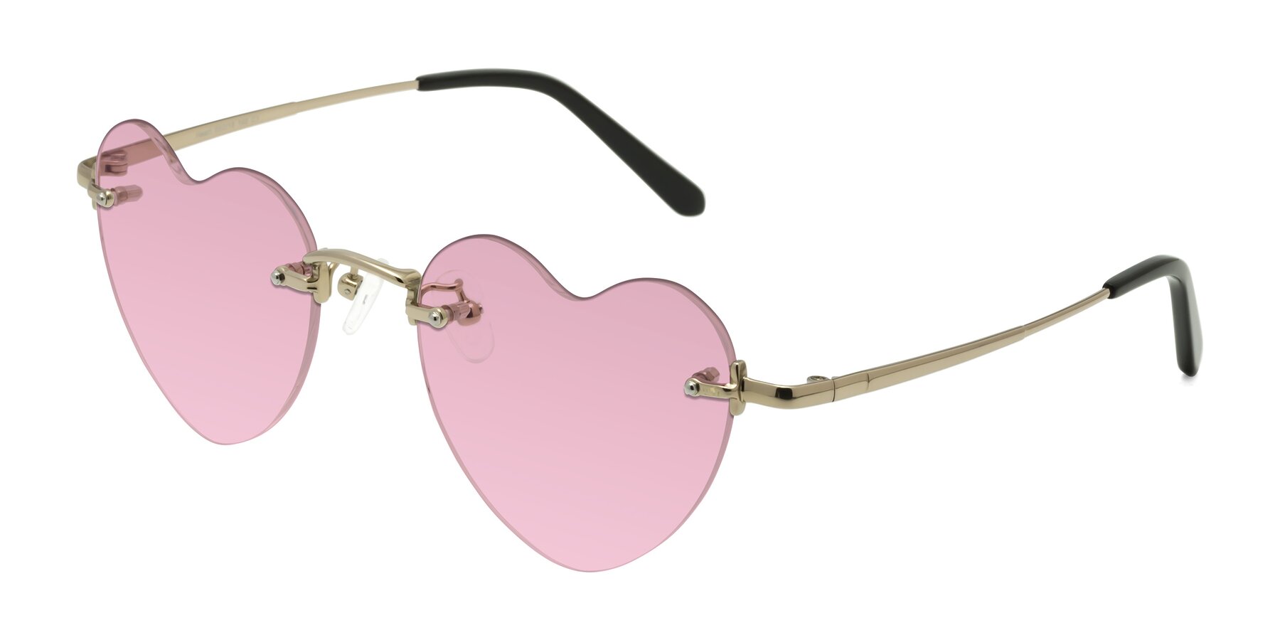 Angle of Heart in Gold with Light Wine Tinted Lenses