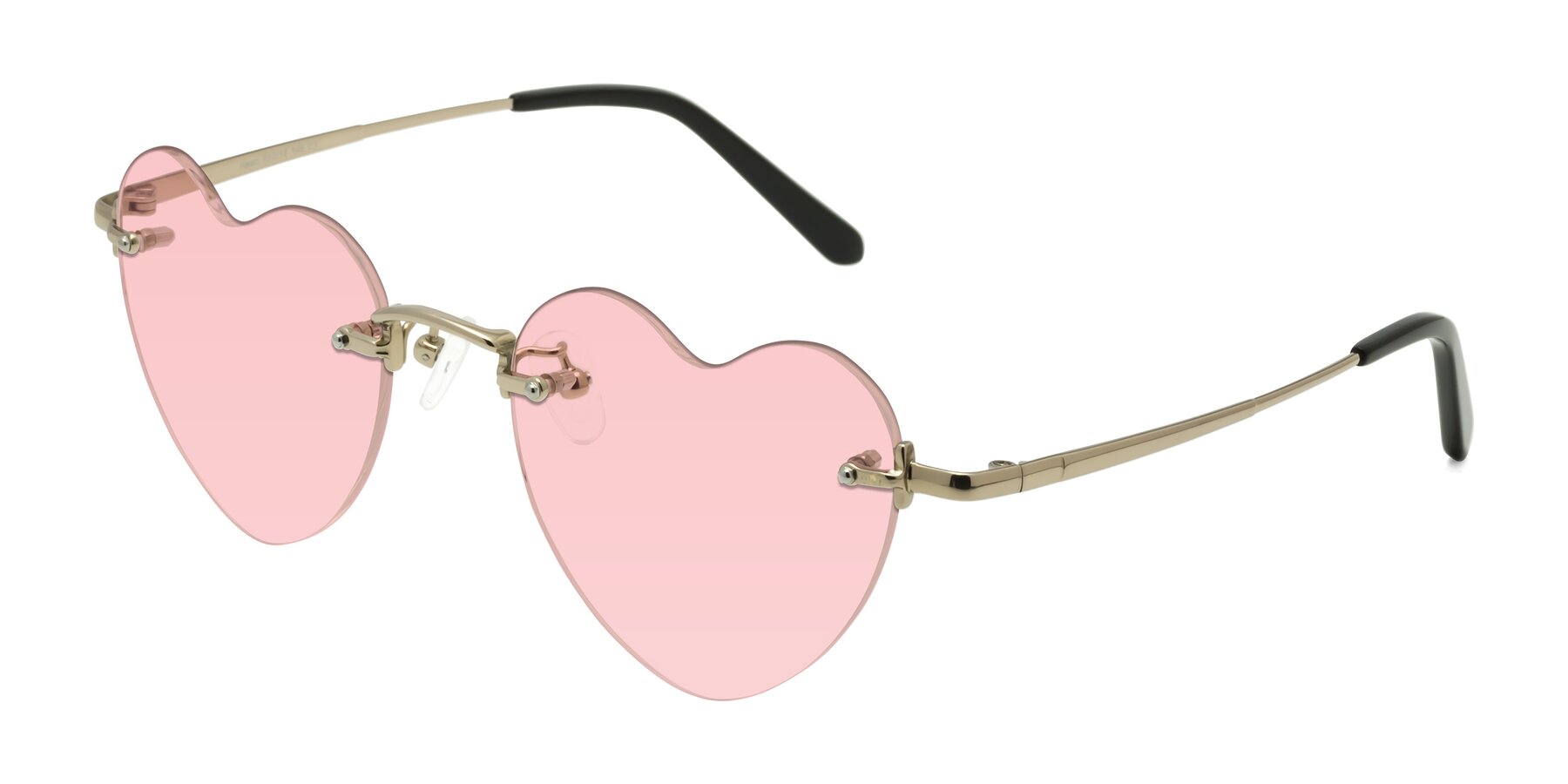 Angle of Heart in Gold with Light Garnet Tinted Lenses