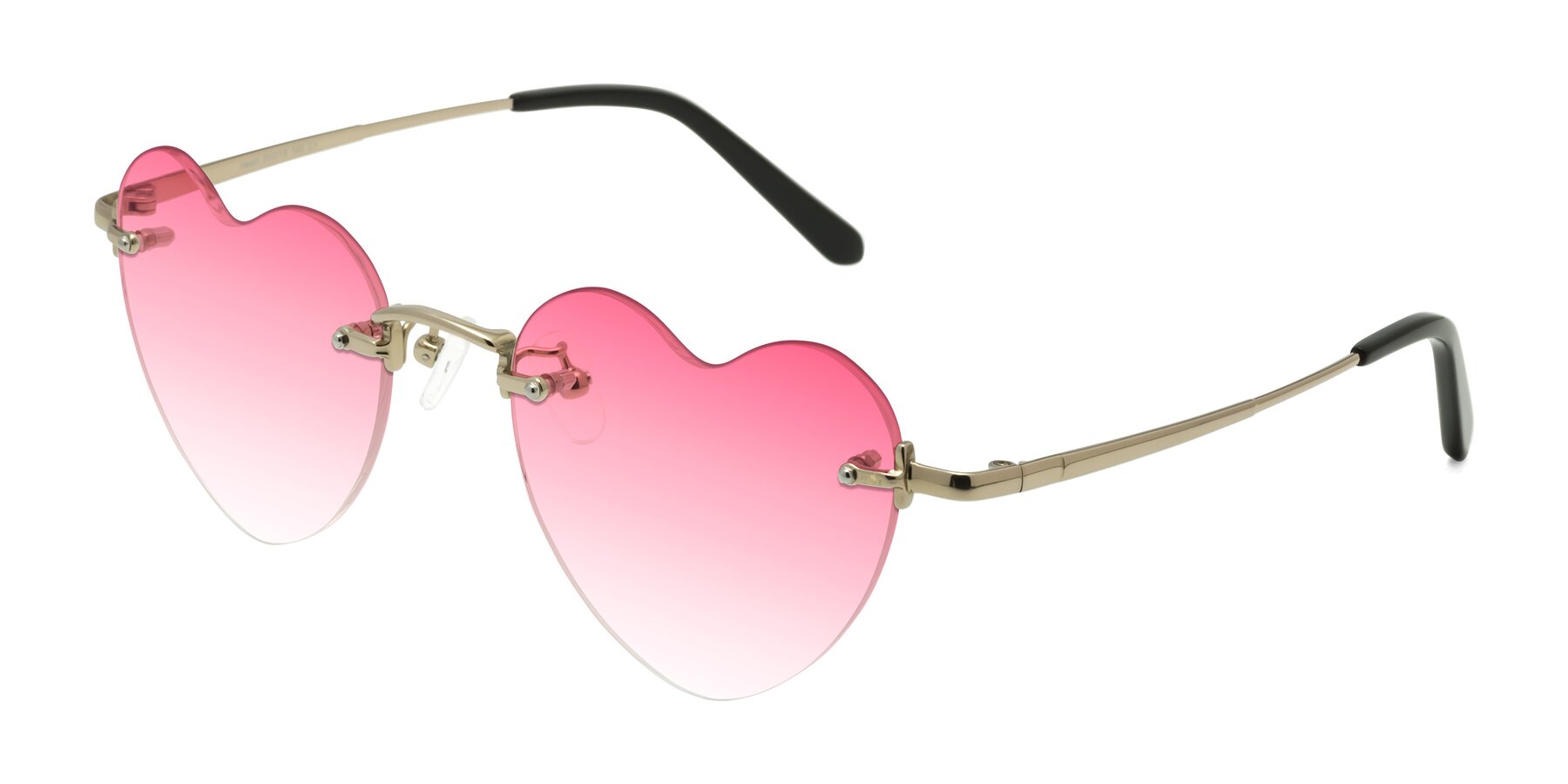 Angle of Heart in Gold with Pink Gradient Lenses