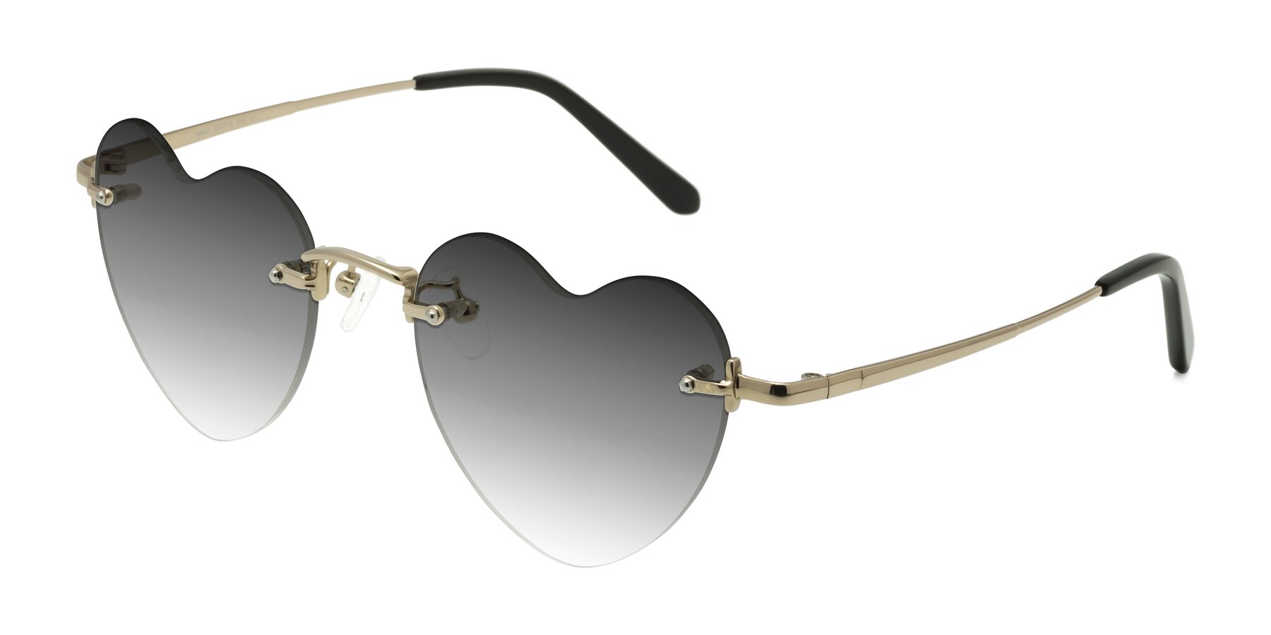 Angle of Heart in Gold with Gray Gradient Lenses