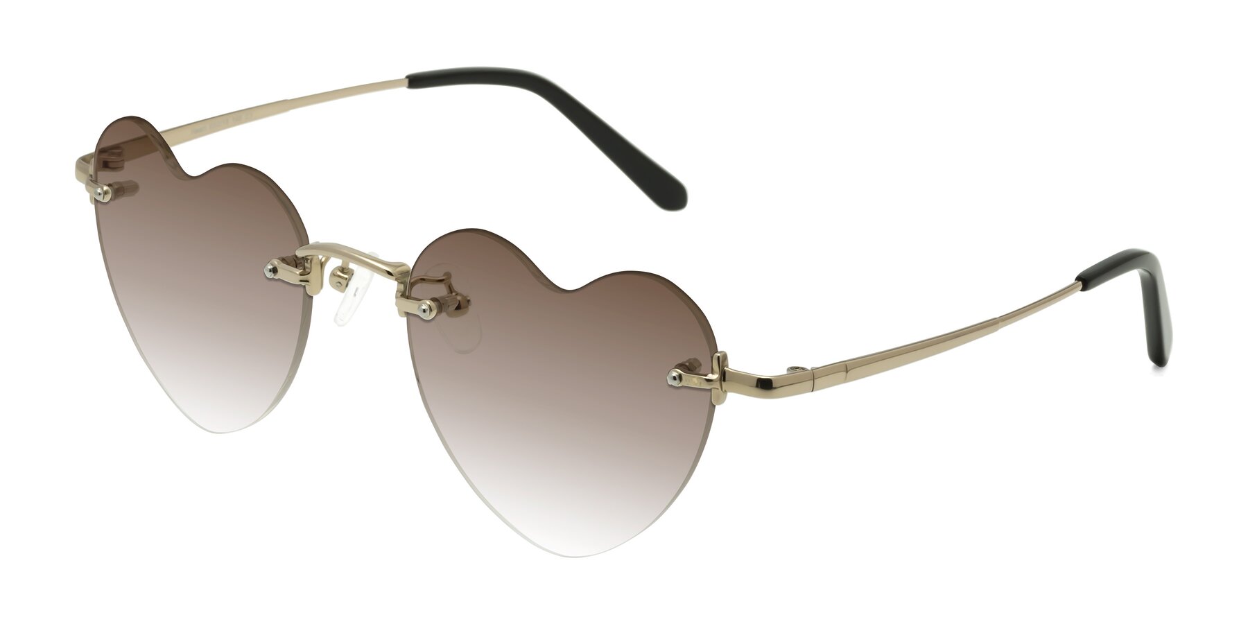 Angle of Heart in Gold with Brown Gradient Lenses