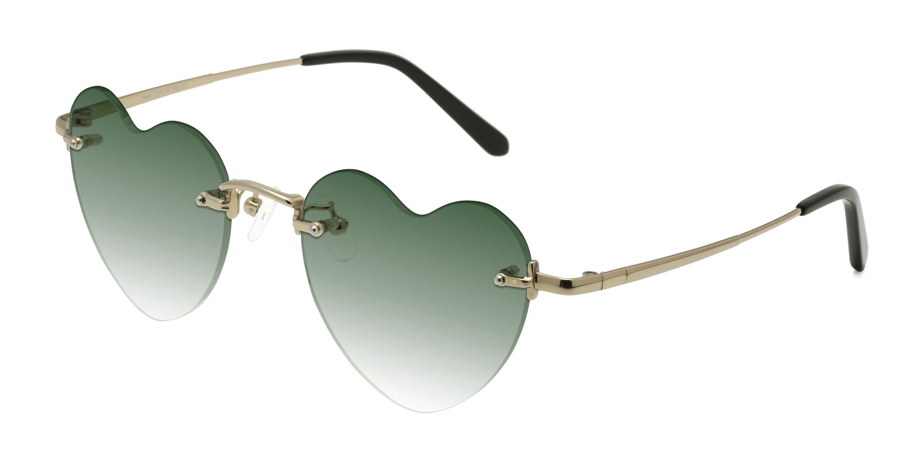 Angle of Heart in Gold with Green Gradient Lenses